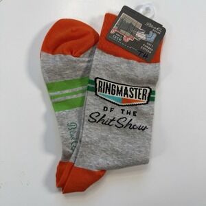 Blue Q Ringmaster Of The‎ Sh*t Show Mens Crew Socks Size 7-12 Funny Gag Gift